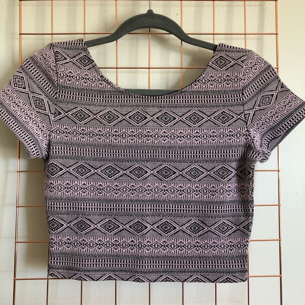 H&M | Pink Aztec Crop Top